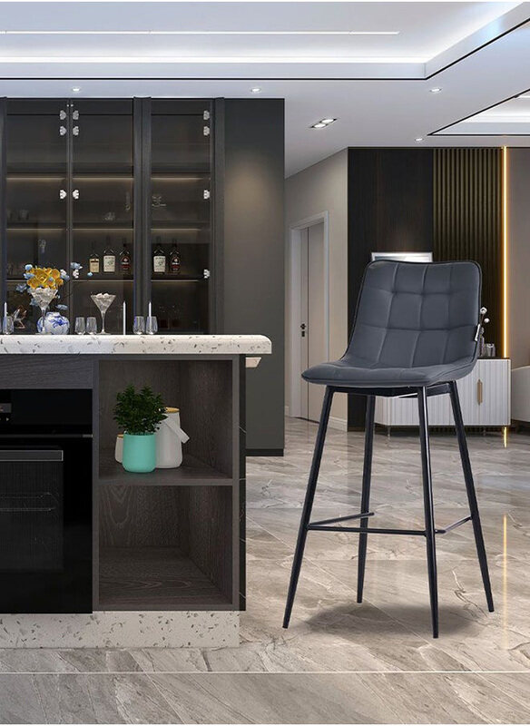 

Danube Home Dantrix Kitchen Counter Height Bar Stool, Dark Grey