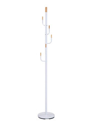 Danube Home Martis Free Standing Metal Coat Rack with Modern Hooks, White