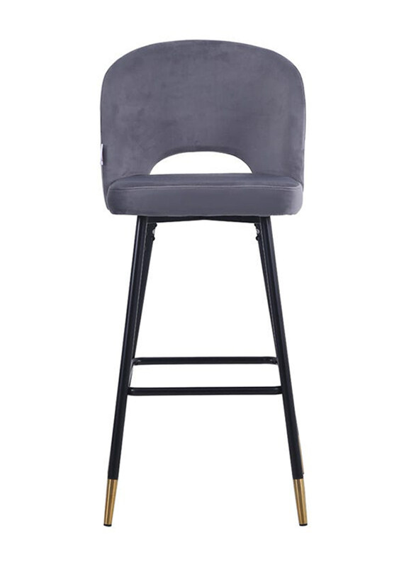 Danube Home Dottler Kitchen Counter Height Bar Stool with Footrest, Dark Grey