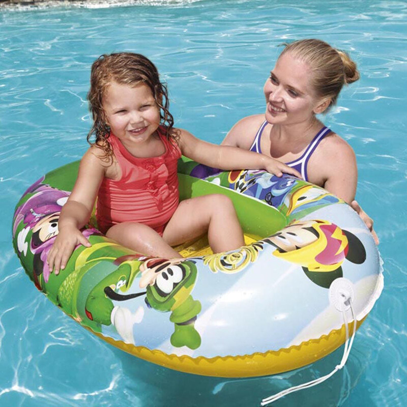 

Danube Home Bestway Mickey Beach Boat Inflatable Swimming Pool Floater, Multicolour