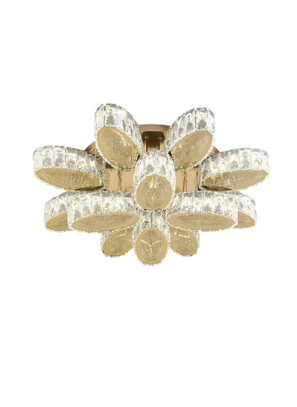 

Danube Home Tashir Flushmounts, Ss + Crystal, 70cm, LED, Gold