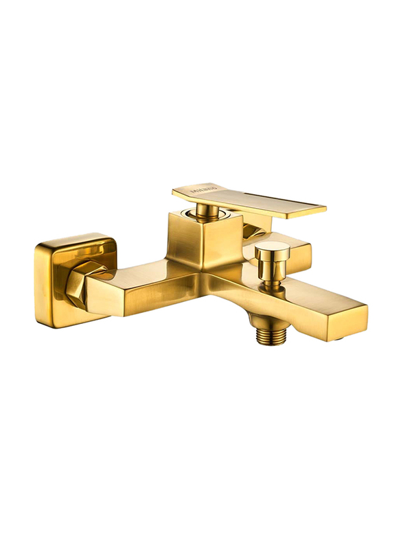 Danube Home Milano Teriz Brass Bath Shower Mixer Tap with Hand Shower, Gold