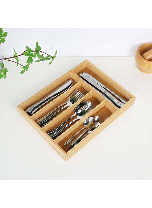 

Danube Home Aaron Bamboo Cutlery Tray 5 Section, Nature