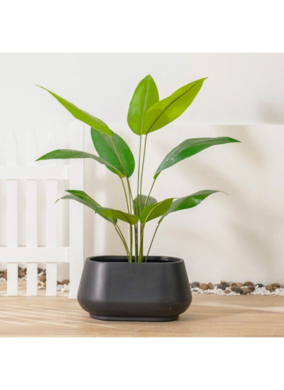 

Danube Home Fiber Clay Pot with Smooth Design, Dark Grey