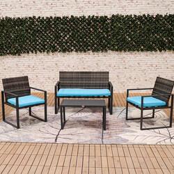 Danube Home 4 Piece Arisa Promotional Set, 58 x 59 x 76cm, Blue/Brown