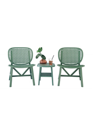 Danube Home Oliver 2-Seater Balcony Set with Table, 3 Pieces, Green
