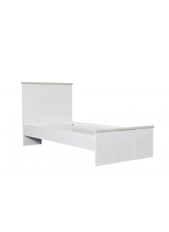 

Danube Home Thomas Sturdy Modern Design Wooden Single Bed with Quiet & Comfortable Frame, White/Light Oak