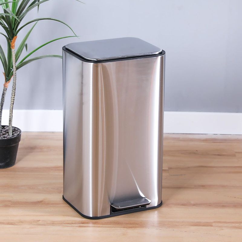 Danube Home Falcon 30L Stainless Steel Pedal Bin with Soft Close, SK19007B-002, Matte Silver