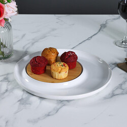 Danube Home Pristine Porcelain Round Platter, White