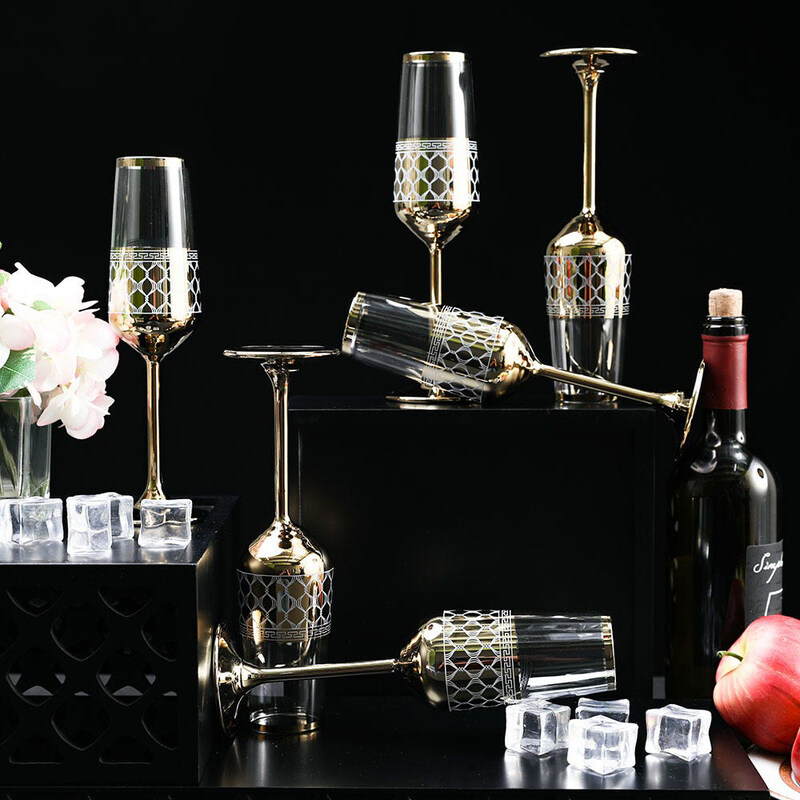 

Danube Home 195ml 6-Piece Allegra Premium Champagne Glass Set, Gold