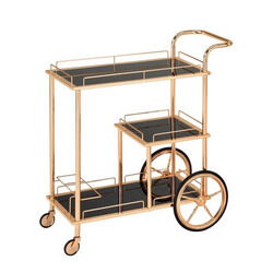 Danube Home Danube Home Elaine Serving Trolley, Black/Gold