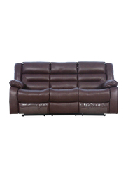 Danube Home Allende 3 Seater Fabric Motion Recliner, Brown