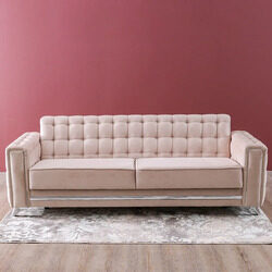 Danube Home Harmony Fabric Sofa, Triple Seater, Beige