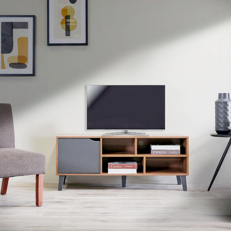 

Danube Home Elio TV Cabinet For Up To 32 Inches TV, Cherry/Dark Grey
