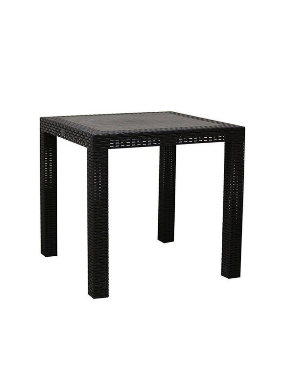 

Danube Home Arena Plastic Square Rattan Portable Picnic Table, Brown