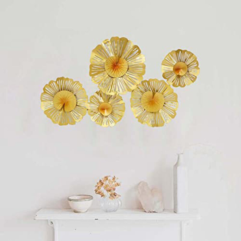 

Danube Home Alayna 5 Connected Roundels Wall Art, Gold
