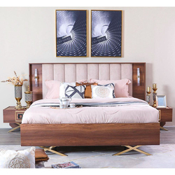 Danube Home Dolores King Bed Frame Strong And Sturdy Modern Design Wooden Double Bed, Brown