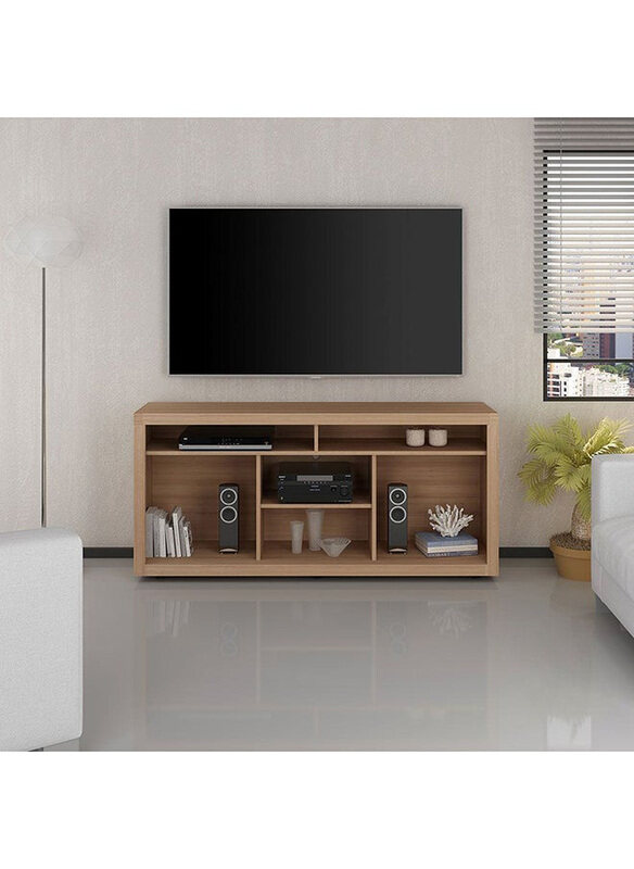 

Danube Home Zoyi 55-Inch Entertainment Wall TV Unit Wooden TV Rack Stand Media Console Table For Living Room, Light Brown