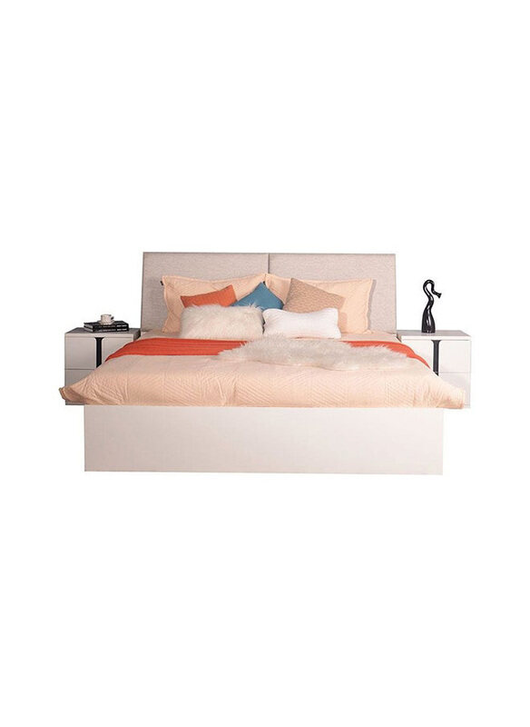 

Danube Home Palomeze Strong & Sturdy Modern Design Wooden King Bed, White/Black