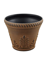 Danube Home KD9904P+220 Flower Pot with Plate, 27.5 x 35cm, Brown