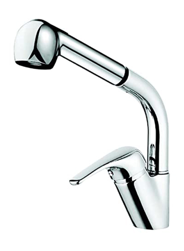 Danube Home Milano Moveable Pull Out Kitchen Sink Mixer, Silver