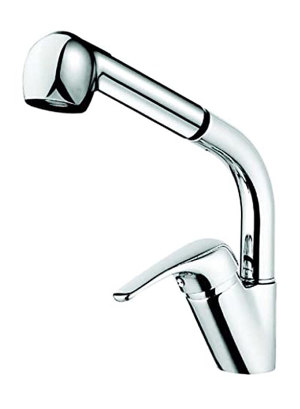 

Danube Home Milano Moveable Pull Out Kitchen Sink Mixer, Silver