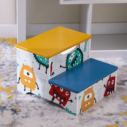 Danube Home Monster Step Stool with Storage Toddlers, Multicolour