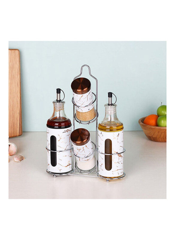 

Danube Home Adrian Condiment Jar, 4 Pieces, White