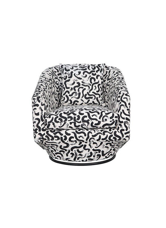 

Danube Home Napoleon 1 Seater Fabric Accent Chair, White/Black Pattern