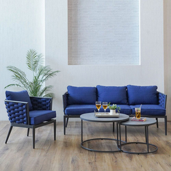 Danube Home Ferzona 5-Seater Outdoor Sofa Set, 4 Pieces, Blue