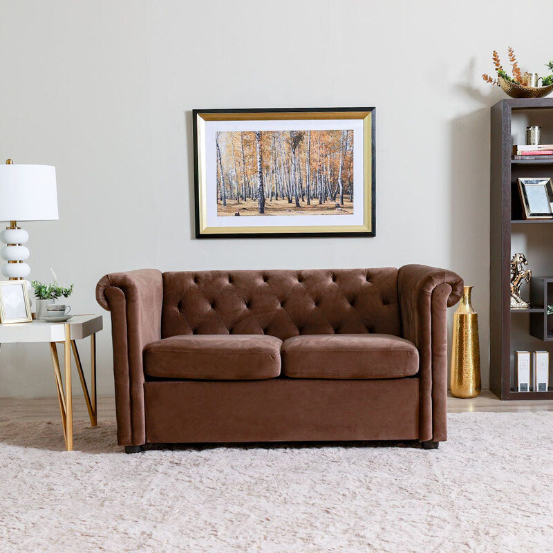 

Danube Home Chester 2 Seater Fabric Sofa, Brown