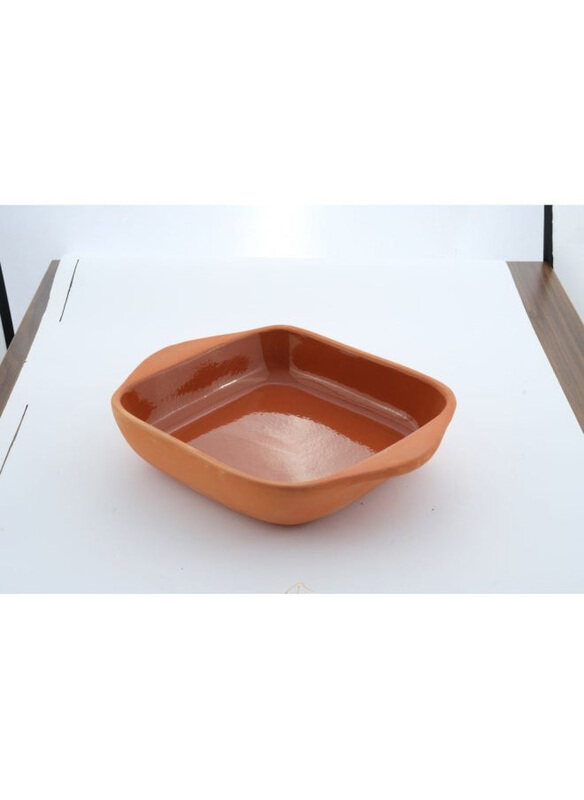 

Danube Home Terracotta Square Inner-Glazed Oven Tray Pan, Brown