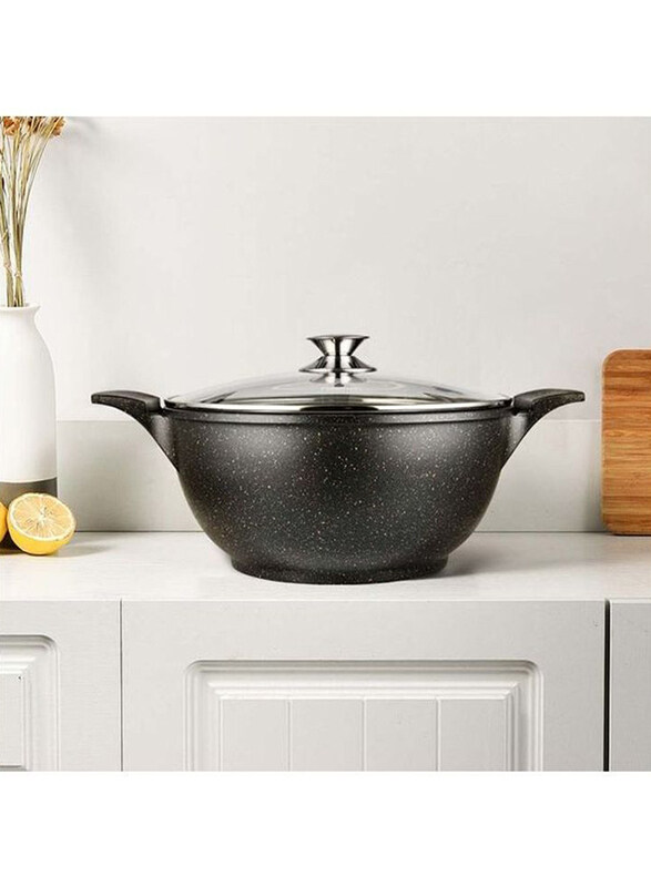 

Danube Home Grande Casserole With Glass Lid, Black