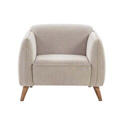 Danube Home Blissful 1 Seater Fabric Sofa, Light Grey