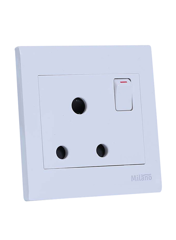 Danube Home Milano 15A Switched Socket Mpw, White