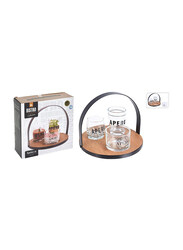 Danube Home 4-Piece Serving Set, 210000490, Clear/Beige/Black