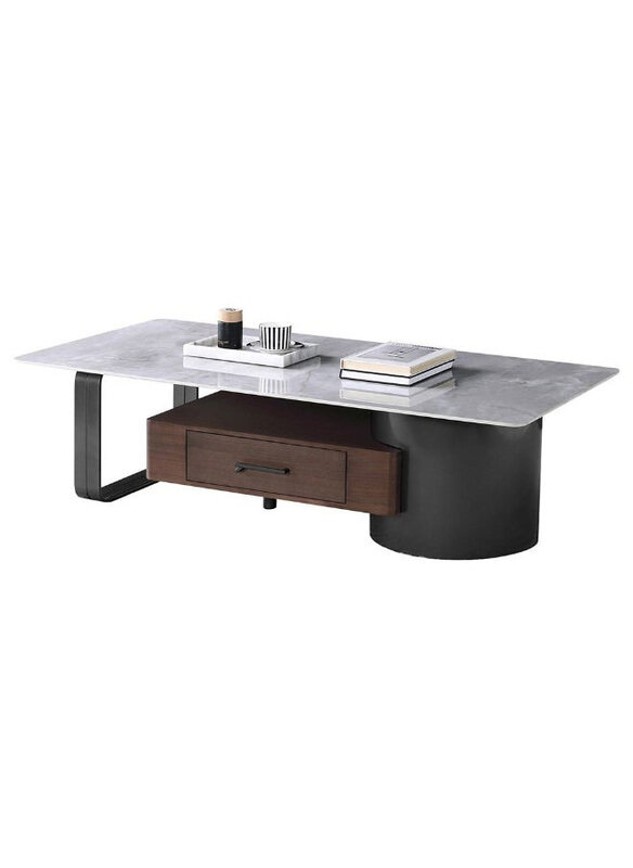

Danube Home Dustin Coffee Table with Drawer, Multifunctional Living Room Table, Modern Design Furniture for Home Living Room, Little Grey/Gunmetal Bla