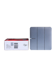 Danube Home Milano 10A 3 Gang 1 Way Switch, Silver
