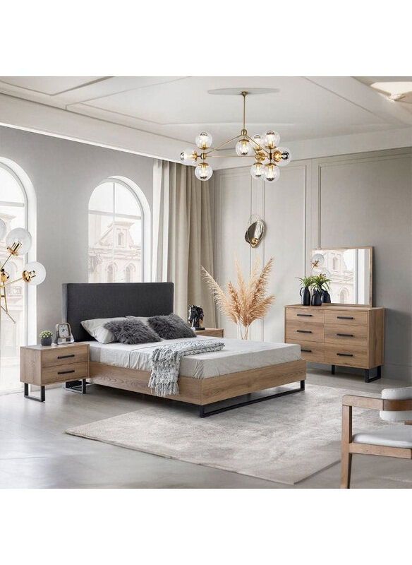 

Danube Home Norden King Bed, Dark Grey/African Walnut