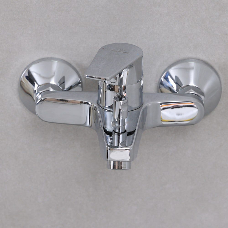 Danube Home Ideal Standard Cerafine D Bath Shower Mixer with Brass Rain Shower Single Handle Faucet & Handheld Spray, Chrome