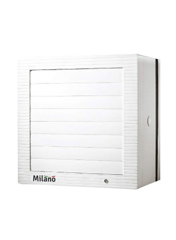 Danube Home Milano 6" Square Auto Shutter Exhaust Fan, White