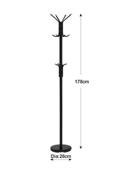 Danube Home Deborah Free Standing Metal Coat Rack, Black