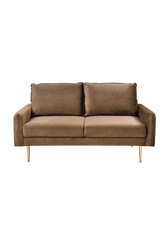 

Danube Home Capricio 2 Seater Modern Design Fabric Sofa, Dark Brown