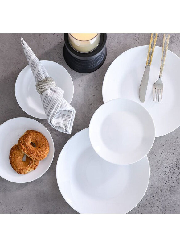 

Danube Home Aria Opal Dinner Set, 12 Pieces, White