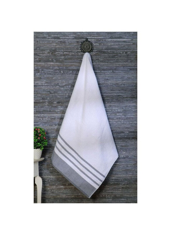 

Danube Home Reinheart Ultra Soft Highly Absorbent Bath Towel, White/Charcoal