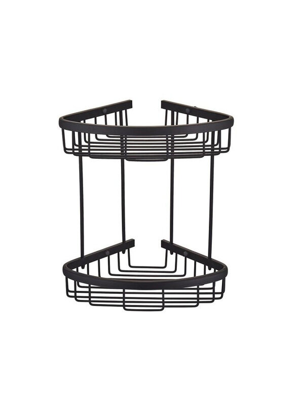 

Danube Home Milano Dora Ss Corner Two Layer Basket, Matt Black