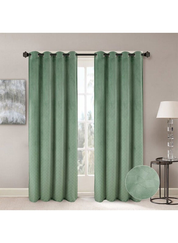 

Danube Home Meadow Jacquard Curtains, 2 Pieces, Light Green