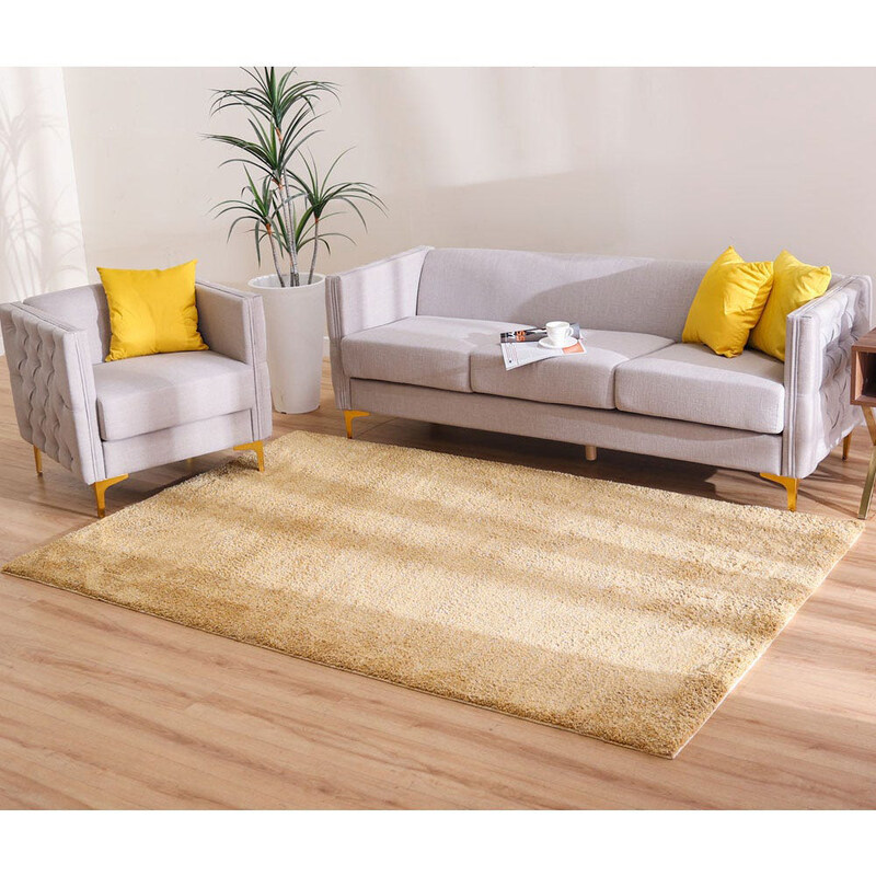 

Danube Home Shimmer Shag Plain Rug, Gold