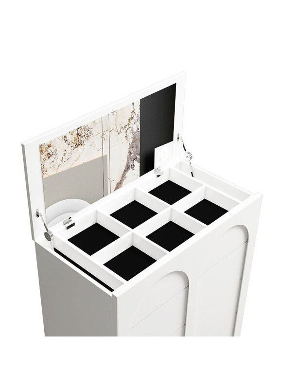 

Danube Home Calm 5 Drawer Chest Multifunctional Storage Organiser, Modern Design Furniture for Bedroom Living Room, L 80 x W 42.3 x H 113.3cm, White