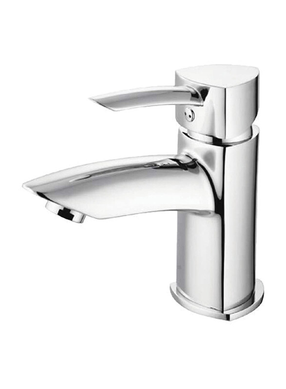 

Danube Home Milano Otto Basin Mixer with Pop Up Waste, Silver